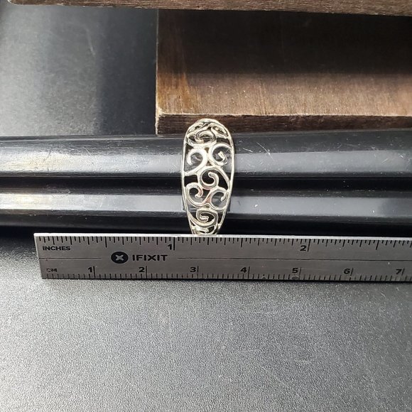 Size 10 Sterling Silver Cute Filigree Large Ring - Picture 5 of 6